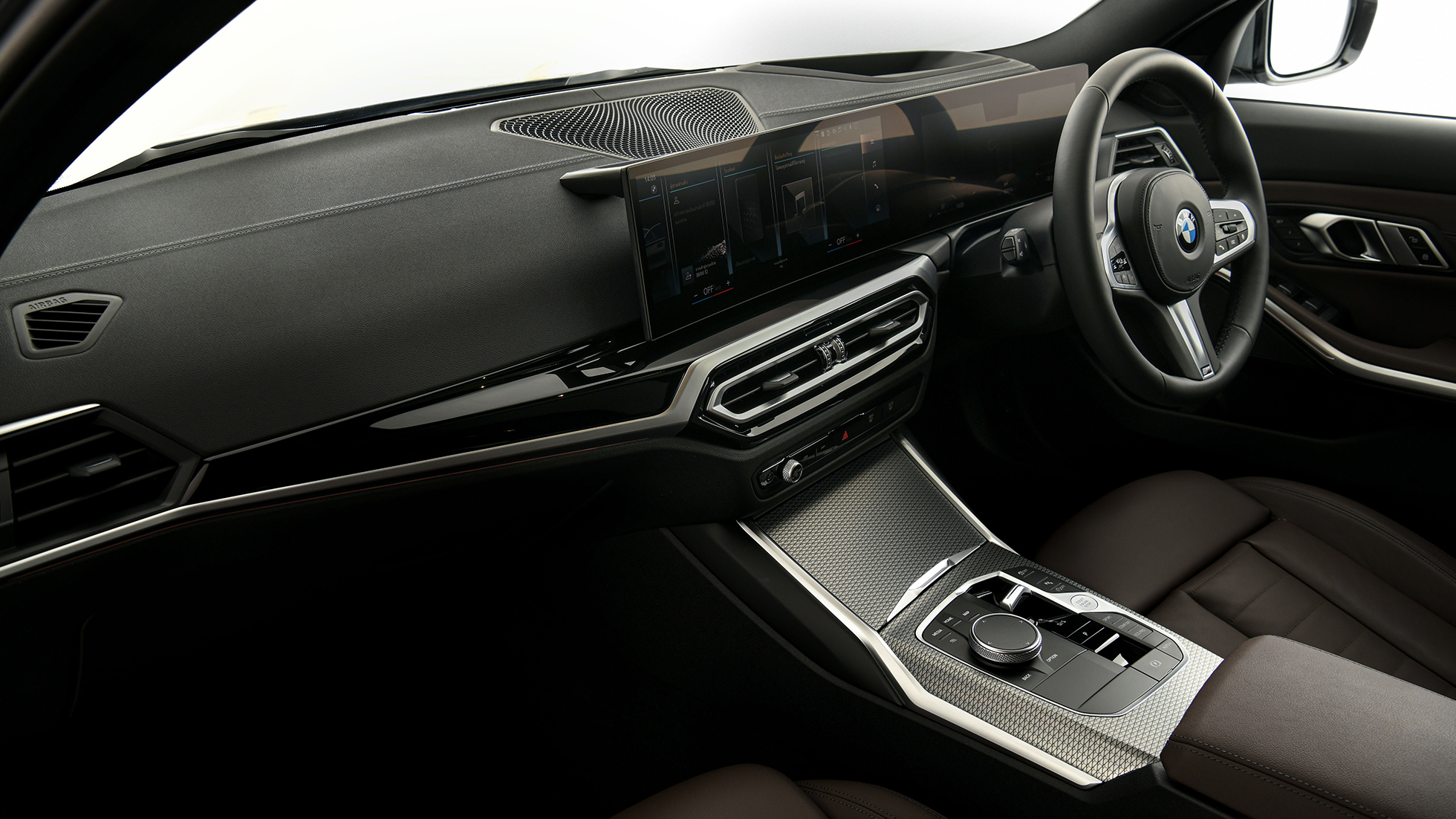 BMW 3 Series Gran Sedan G28 2022 ใหม่ ที่นั่งด้านหน้าภายในห้องโดยสารหุ้มหนัง 'Vernasca' Cognac